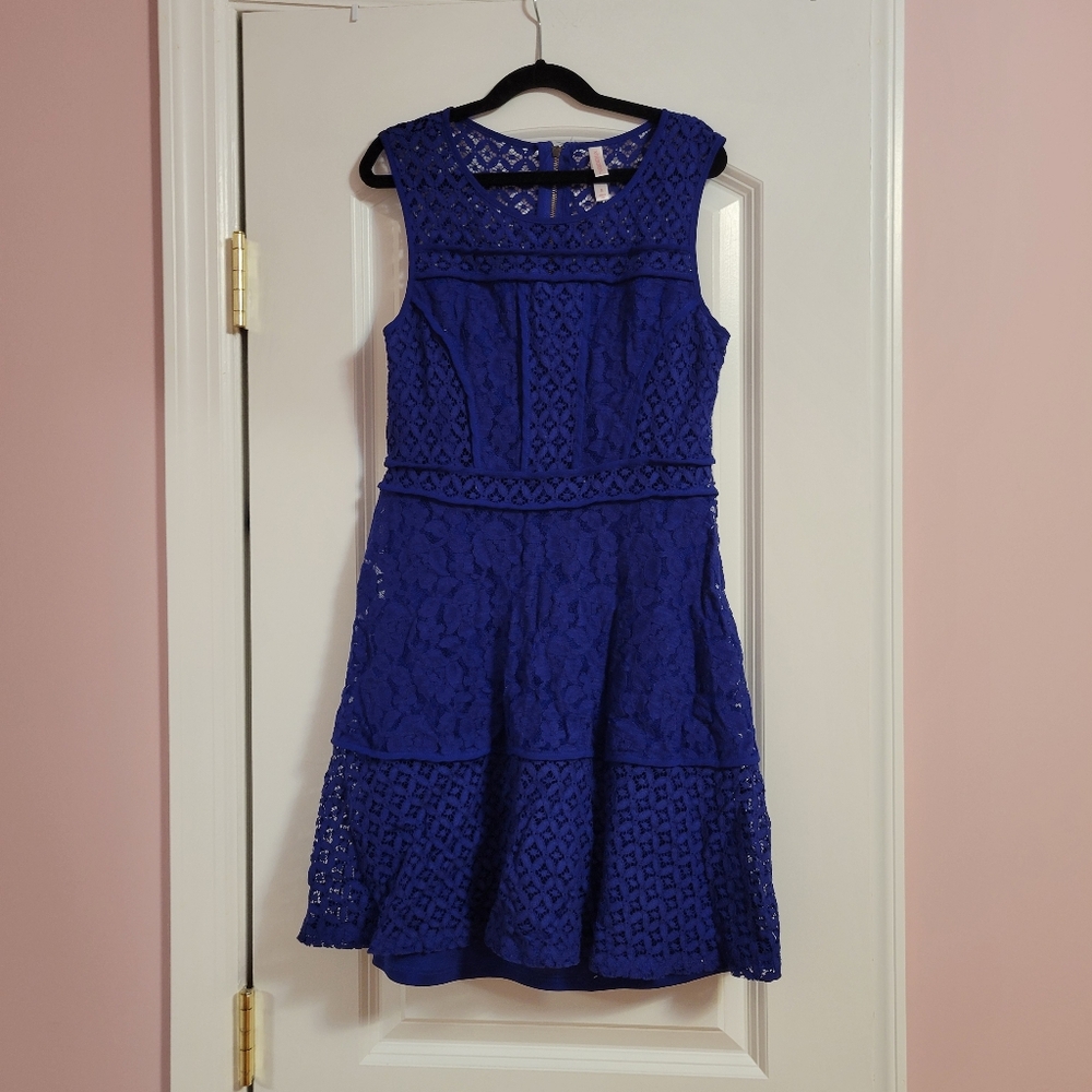 Womens Xhilaration Royal Blue Lace Dress- S- Semi-formal, Cocktail, Summer